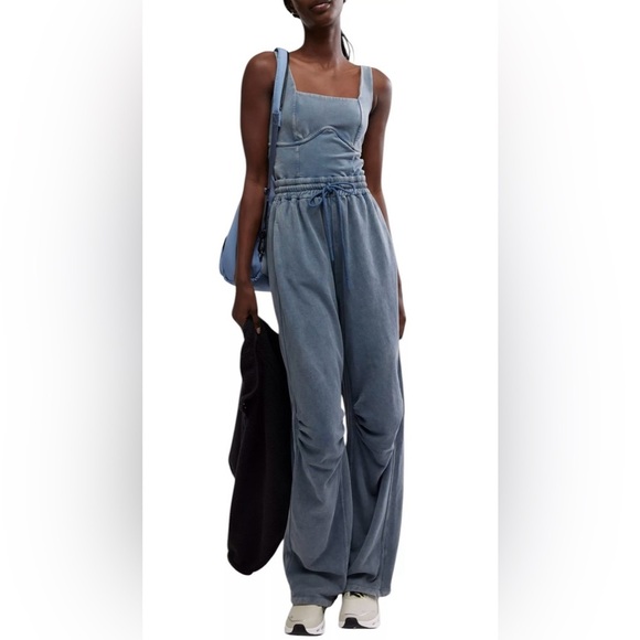 NWT Free People Movement XL Inbound Onesie in Skyline Misty Blue Jumpsuit $128 - Picture 5 of 12